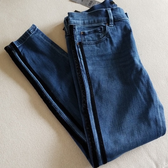 Ann Taylor Skinny Denim Velvet Stripe - Picture 3 of 5